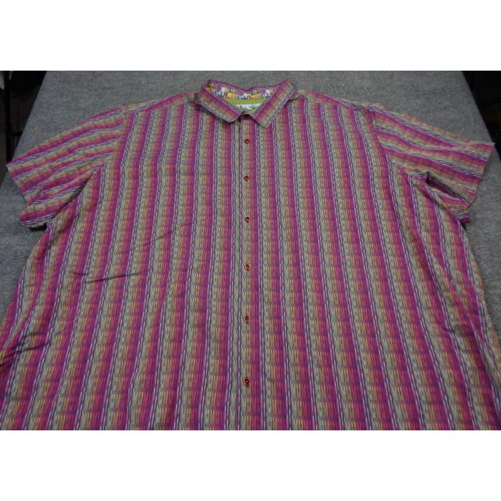 Robert Graham Shirt Mens 5XL Multicolor Button Up Short Sleeve Vibrant Geometric